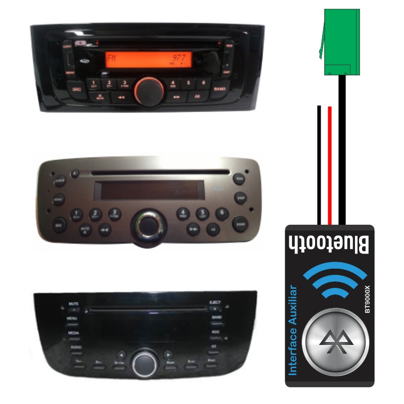 Interface Bluetooth Auxiliar Para Radio Original Da Fiat Tecnotronics